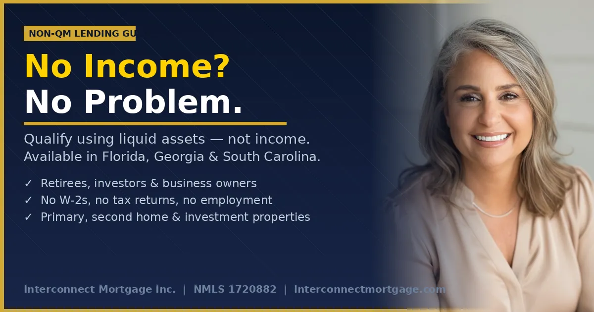 Toni Taylor Gozza senior loan originator at Interconnect Mortgage in Palm Beach Gardens Florida explaining asset based mortgage programs