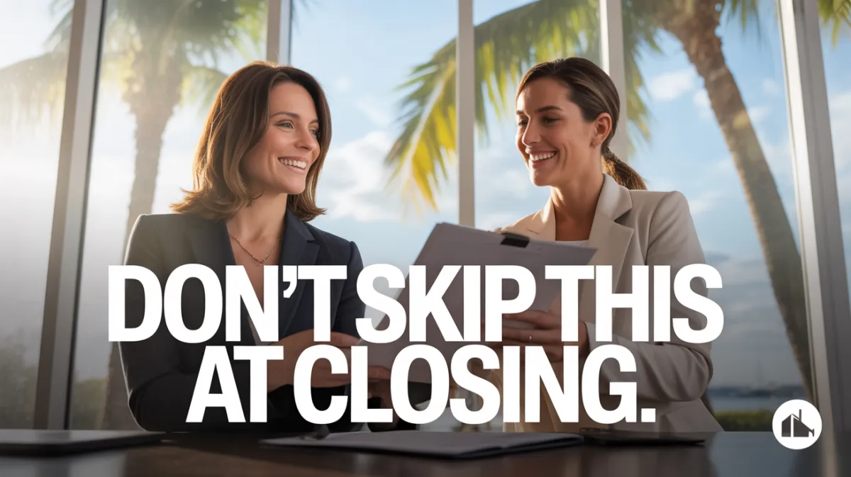 Florida homebuyers reviewing closing documents with a real estate attorney to ensure a smooth and protected transaction.